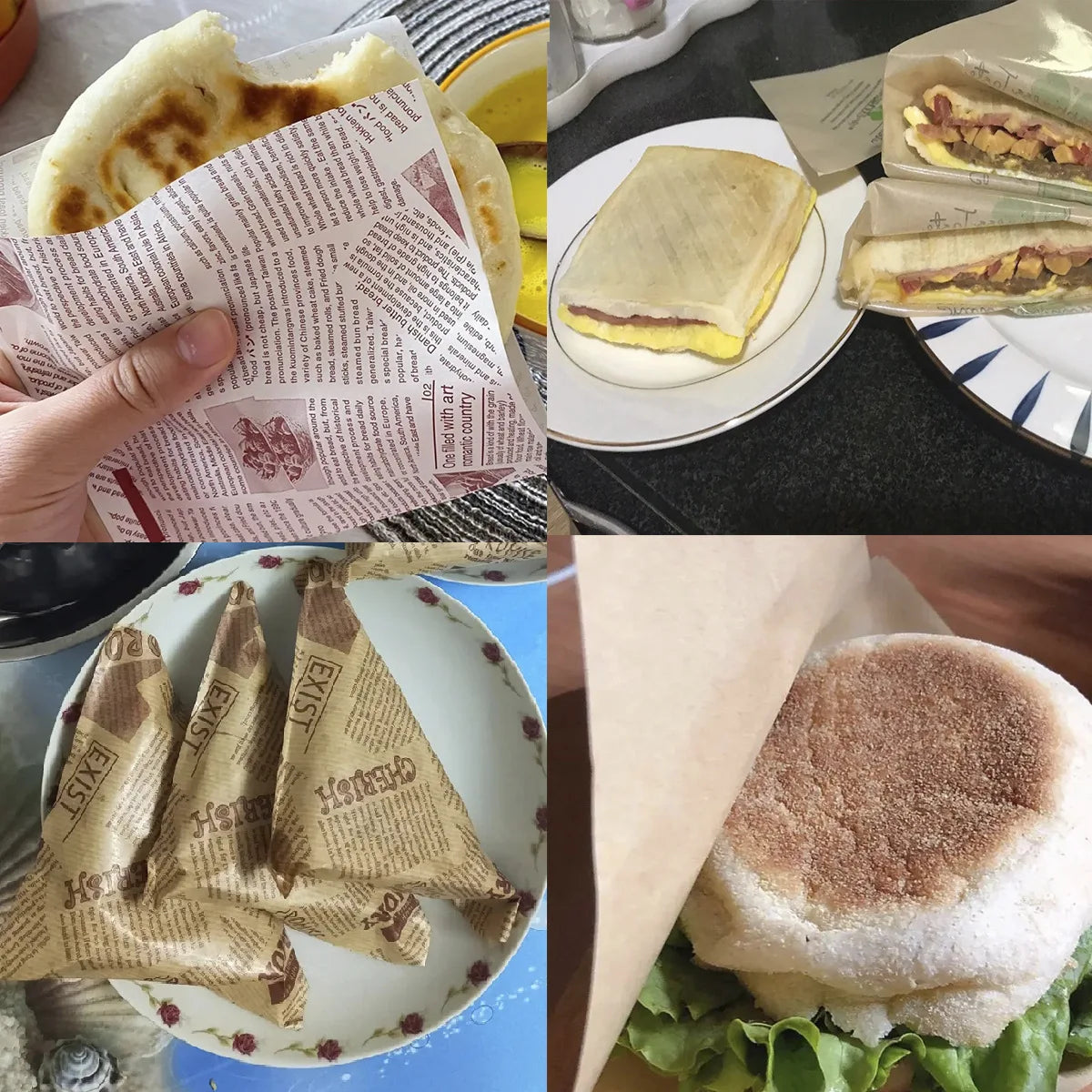 50pcs Sandwich Wrappers, Greaseproof Non-Stick Parchment Paper, Cute Pattern Food Wrapper, Baking Tools, Kitchen Gadgets