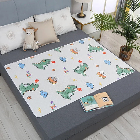 Waterproof  Washable Mattress Urine Mat for Cute Cartoon Bed Protector Diaper Bedding Urine Pads Cloth Breathable  Mattress