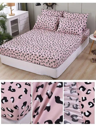 Solstice Kids Dinosaur Bed Sheet Set - Cartoon Printed Draps De Lit With Pillowcase, Elastic Fitted (Single/Twin, 100% Cotton)