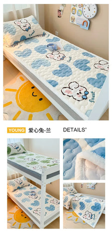 Winter Thicken Warm Mattress Toppers Fleece Bedspread Soft Folding Thin Tatami Mat Student Dormitory Bed Sheet Mattress Cover