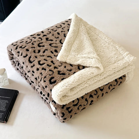 Double Layer Fleece Blanket Autumn Winter Thick Warm Office Nap Throw Blankets for Sofa Bed Single Double Soft Plush Comforter