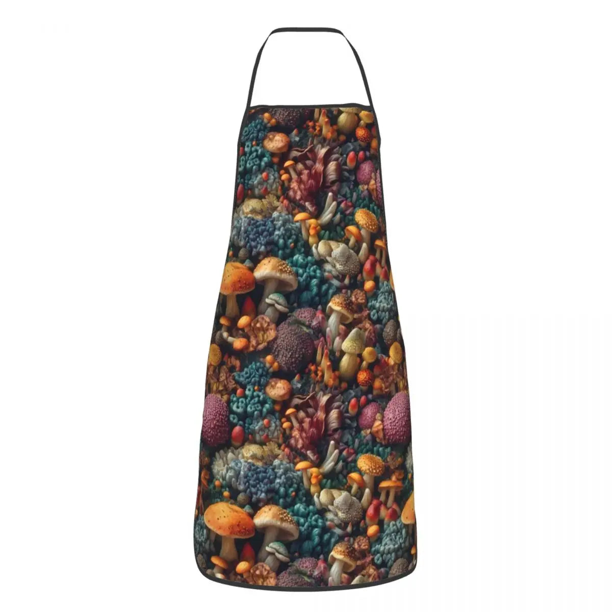 Unisex Vintage Night Mushrooms Apron Adult Women Men Chef Tablier Cuisine for Cooking Kitchen Botanical Forest Garden Painting