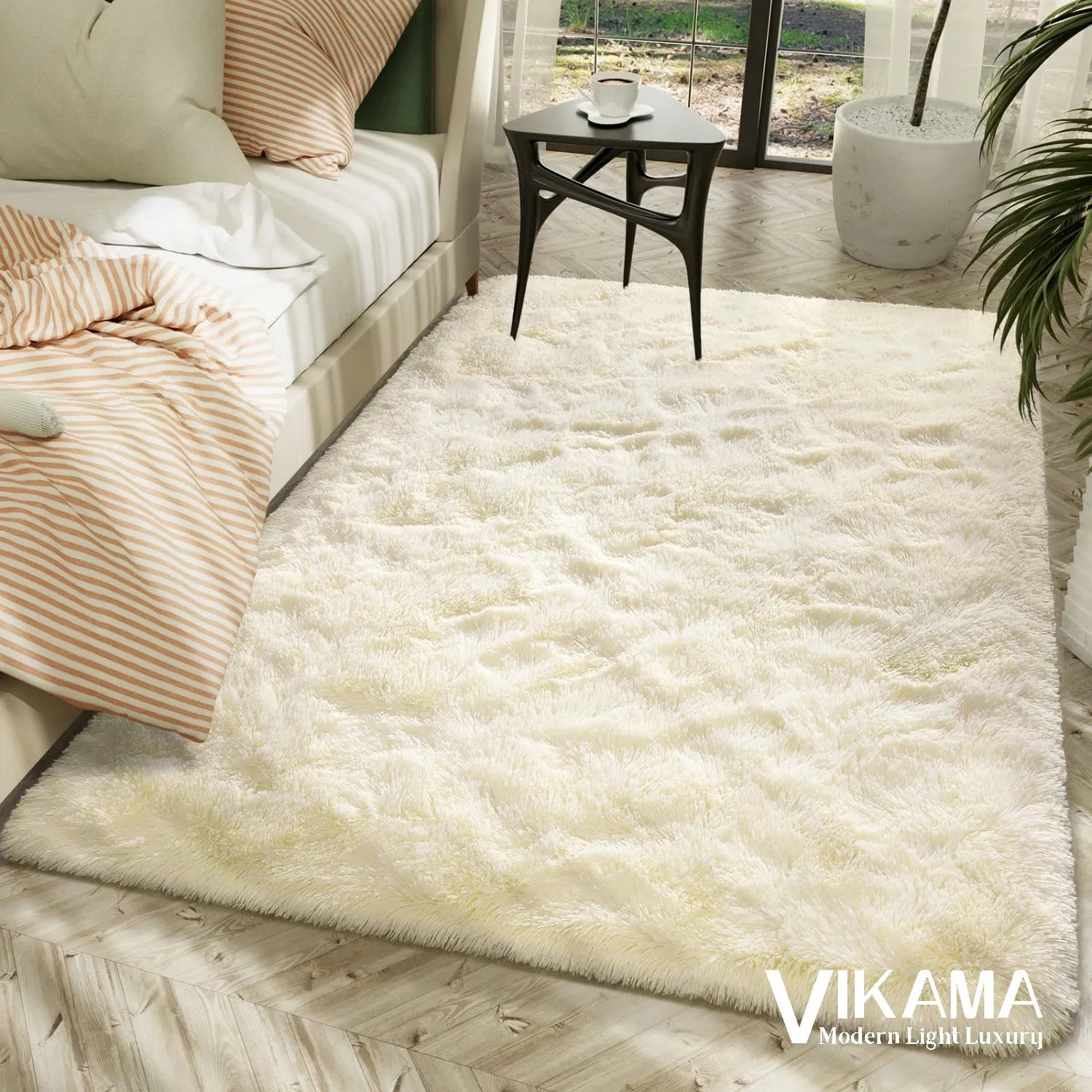 VIKAMA Girl Bedroom Bedside Light Luxury Carpet Living Room Warm Plush Children's Room Soft Easy Care Large Area Floor Mat