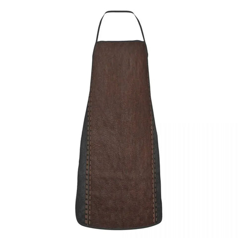 Custom Bib Vintage Black And Brown Stitched Leather Aprons Men Women Adult Chef Kitchen Cooking Medieval Style Tablier Cuisine