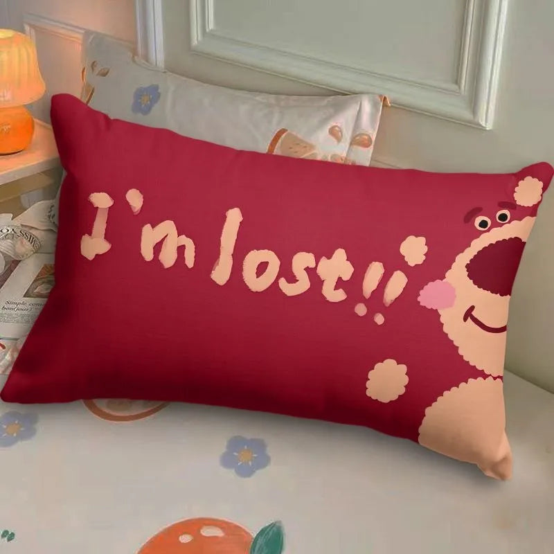 Disney Toy Story Strawberry Bear Pillowcase Cute Cartoon Kids Student Room Sleeping Pillowcase Sand Home Bedroom Room Decoration
