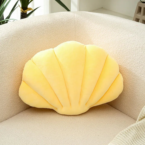 Inyahome Cute 3D Seashell Decorative Pillow Ocean Series Cushion for Bedroom Living Kids Room Gifts Pillow Christmas Party Decor
