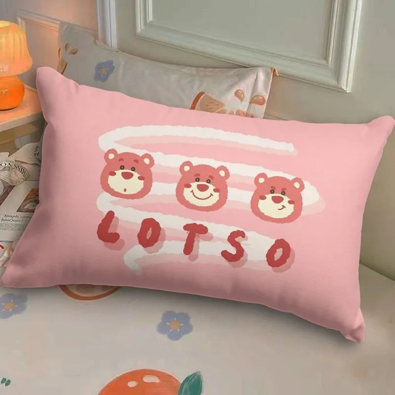 Disney Toy Story Strawberry Bear Pillowcase Cute Cartoon Kids Student Room Sleeping Pillowcase Sand Home Bedroom Room Decoration