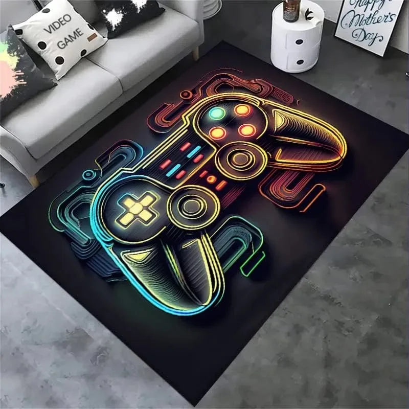 2024 Gaming for Boys Room Gamer Casual Carpet with Controller Design Rug for Game Room Bedroom Decor Non-slip Machine Washab Mat