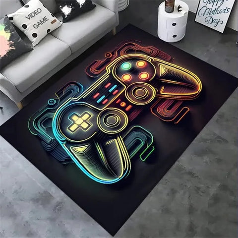 2024 Gaming for Boys Room Gamer Casual Carpet with Controller Design Rug for Game Room Bedroom Decor Non-slip Machine Washab Mat