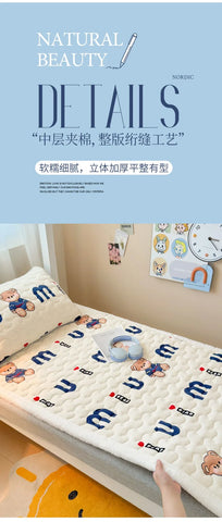 Winter Thicken Warm Mattress Toppers Fleece Bedspread Soft Folding Thin Tatami Mat Student Dormitory Bed Sheet Mattress Cover