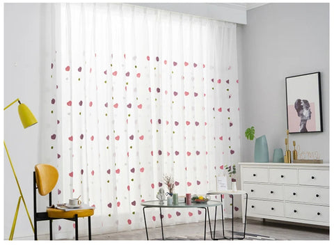 Cartoon Pink Heart Shape Blackout Curtains For Baby Girls Bedroom  Lovely Tulle For Living Room Window Treatment Drapys X-M05#30