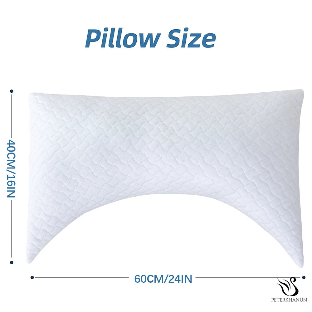 Peter Khanun Super Cooling Pillow for Summer Orthopedic Cervical Pillows U-Shaped Memory Pillow for Side Stomach Sleeper