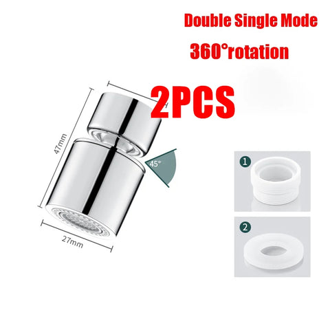 360°Universal Kitchen Faucet Anti-splash Aerator Bathroom Tap Rotatable Faucet 2 Mode Tap Nozzle Bubbler Kitchen Sink Faucet