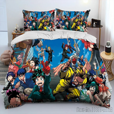 My Hero Academia Anime Cartoon Duvet Cover Set HD Comforter Cover for Kids Bedding Sets Bedclothes Bedroom Decor
