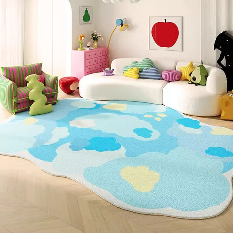 Living Room Carpet Bedroom Bedside Colorful Cloud Shaped Irregular Floor Mat Cloakroom Leisure Area Coffee Table Rug 러그 Tapis