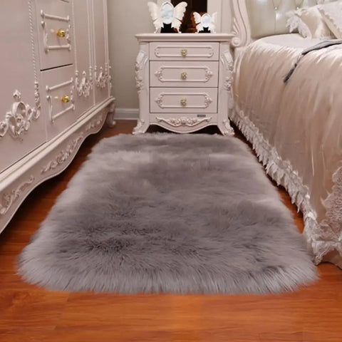 40x40cm Square Soft Area Rugs Living Room Bedroom Bedside Sofa Soft Mat Artificial Wool Sheepskin White Pink Carpet Washable Rug