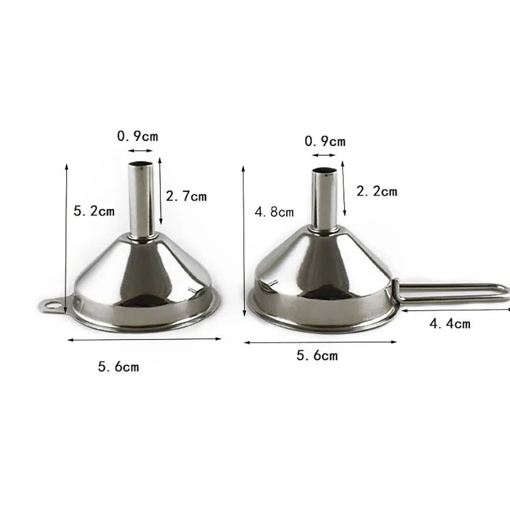 Wide Mouth Stainless Steel Funnel Spice Cooking Oil Filter Kitchen Tool Strainer with Handle Oil Spill Filter Funnel