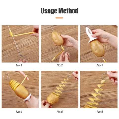 Creative Kitchen Whirlwind Potato Spiral Cutter Potato Tower Making Machine Vegetable Slicer Vegetable Tools Accessories Gadgets