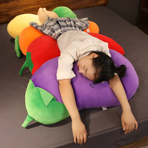 30/50cm Soft Cartoon Eggplant Corn Chili Carrot Plush Toys Stuffed Cushion Pillow Creative Plush Toy Doll