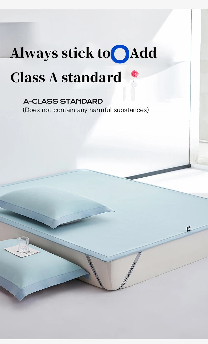 New summer ice silk cool mat bed sheet set, machine washable ice silk cold feeling bed sheet, a mat for sleeping naked in summer