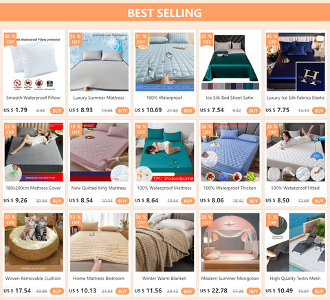 100% Waterproof Quilted Fitted Bed Sheet with Elastic Band Soft Mattress Protector Cover Twin Queen King 160x200cm Home Decor