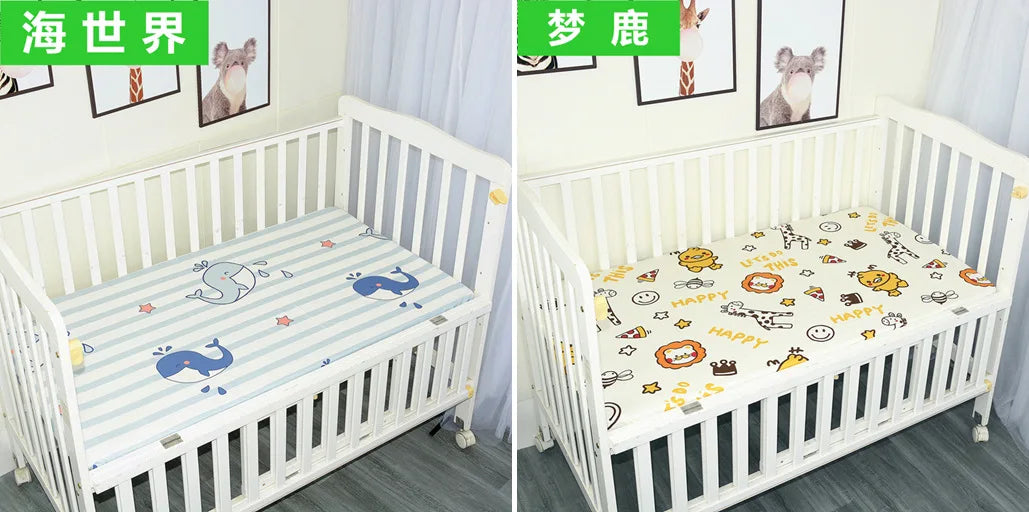 51x28inch(130x70 cm) Newborn Baby Fitted Crib Sheets Cartoon Print Bed Sheet Baby Bed Mattress Covers for Unisex Baby Boys Girls