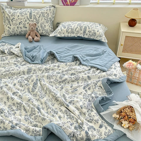 Printed Thin Duvet Skin-friendly Comforter 100x150cm for Kids Quilt Soft Bedspread Summer Blanket edredones (No Pillowcase)