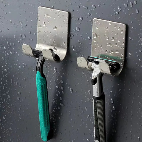 Bathroom Stainless Steel Razor Holder Storage Hook Wall  Men Shaving Shaver Shelf Punch Free Razor RackBathroom Accessories