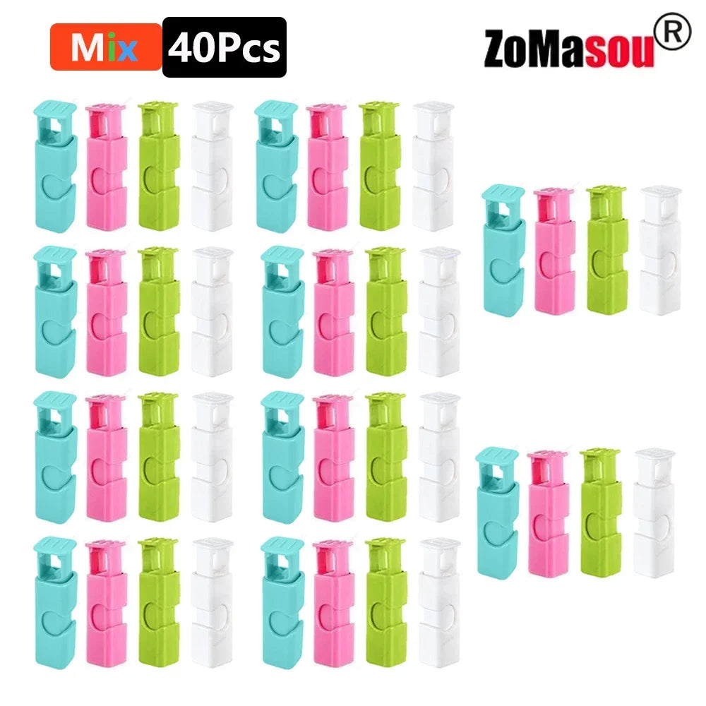 60-1Pcs Food Sealing Clips Bread Storage Bag Clips For Snack Wrap Bags Spring Clamp Reusable Kitchen Organization Sealing Clamp