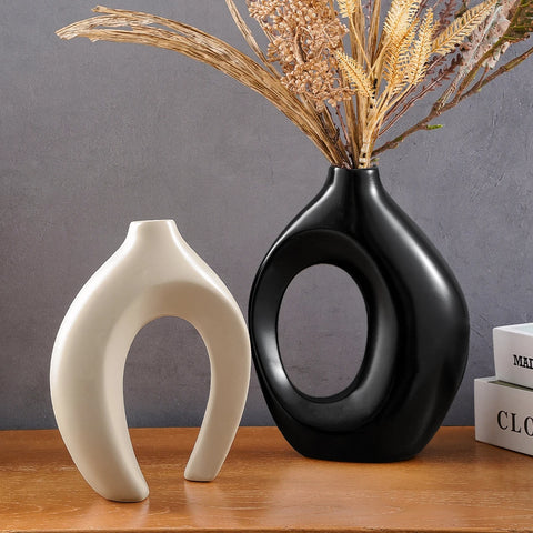 2PCS Set Creative Couple Series Home Decoration Vase, Large Medium Combination Indoor Table Ornaments for Interior Decoration