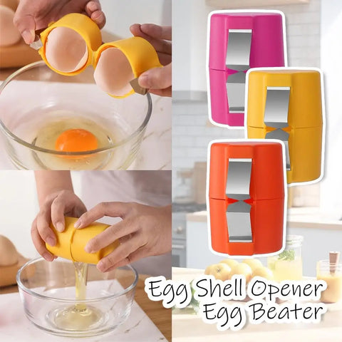 1/2pcs Multifunctional Egg Shell Opener Handheld Egg Cracker Separator Tool Eggshell Cutter Easy Open Kitchen Gadget for Raw Egg