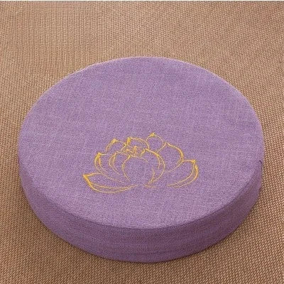 Yoga Meditation Cushion Round Thickened Embroidered Lotus Cushion with Backrest and Pillow 40*6cm Tatami Is Removable Washable