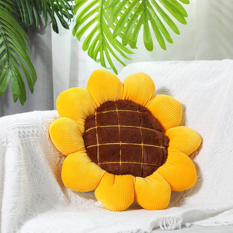 Sunflower Throw Pillow,Flower Shaped Pillows Floor Pillow Seating Cushion,Seating Cushion,Cute Room Decor & Plush Pillow for Bed