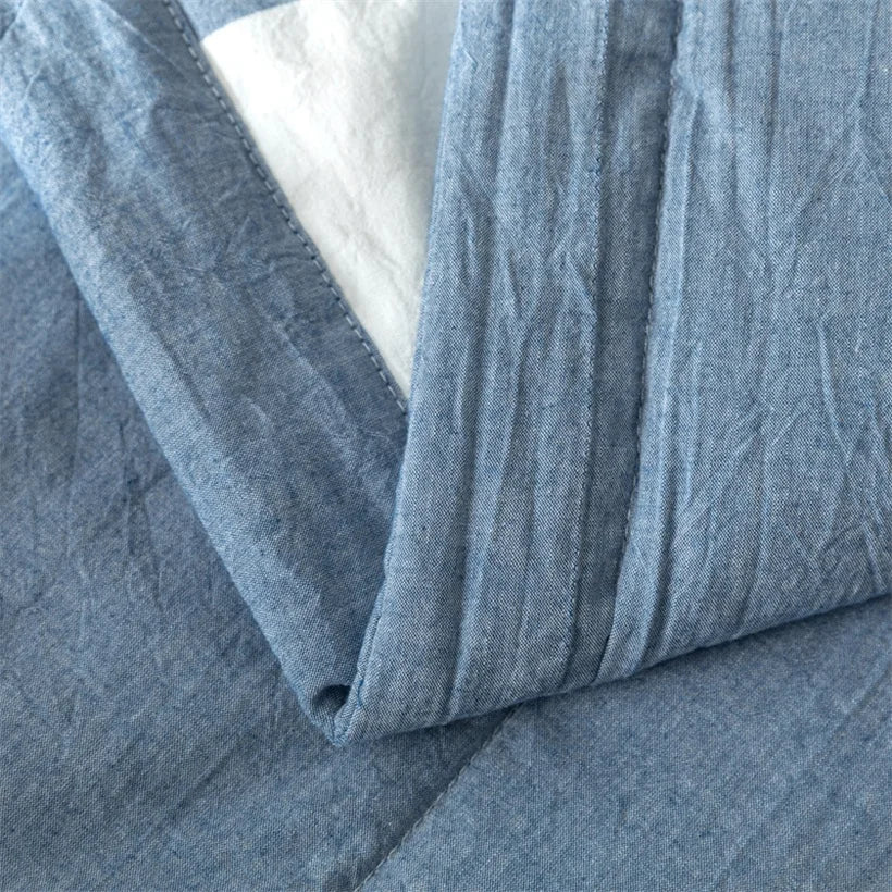 Summer 100% Cotton Thin Quilt Comforter Soft Air Conditioning All Season Quilt/Duvet/Blanket Lightweight Bed Cover Soft Bedding