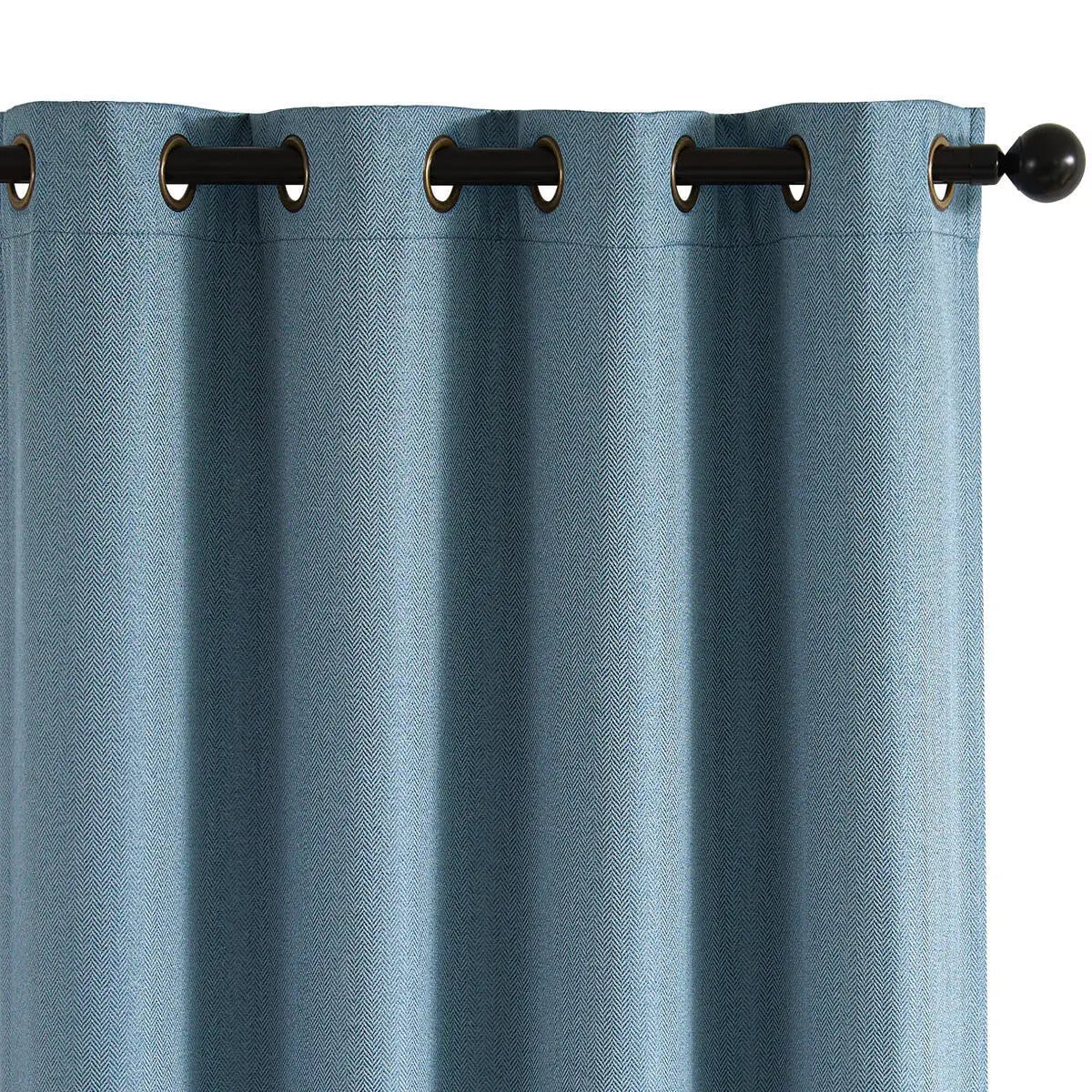 JINCHAN Room Darkening Curtains  Bedroom Herringbone Curtains 63 Inch Length For Living  Room Grommet Tops 2 Panels Window Drape