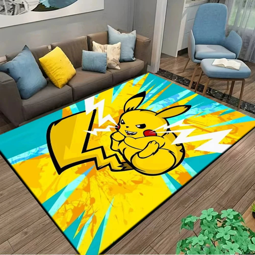 MINISO PIkachu Pokemon Anime Themed Carpet for Living Room Bedroom Kid's Room NonSlip Playmat Balcony Lounge Sofa Rug Gift Idel