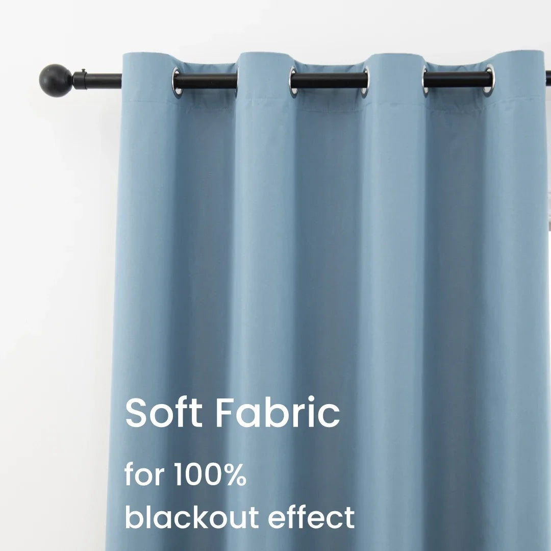 2pcs Modern 100% Blackout Curtain with Coated Lining, Solid Window Curains for Bedroom, Living Room, Dining Room, Home Decor