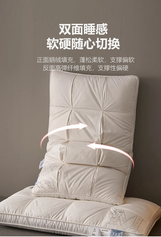 100% Down Pillow Core 95 White Goose Down High end Sleep Memory Pillow 100% Cotton Shell Health Help Sleep