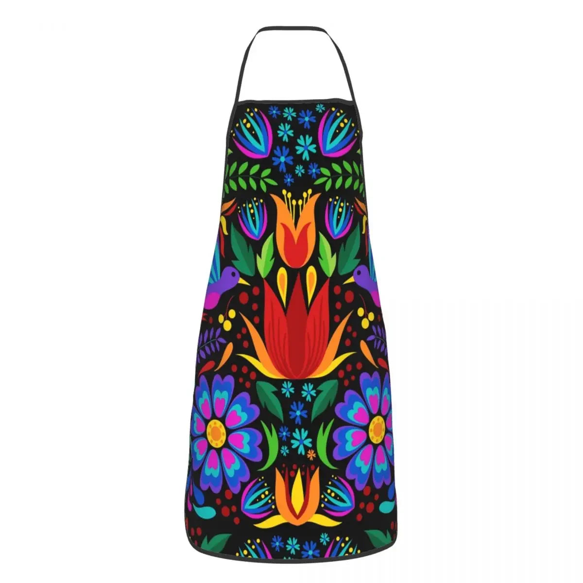 Unisex Beautiful Mexican Floral Art Apron Kitchen Chef Cooking Baking Bib Women Men Mexico Tablier Cuisine for Painting