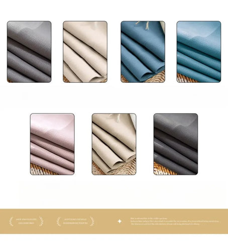 Grey Blackout Curtains Thermal Insulation Cotton Linen Drapes for Bedroom Living Room Sunshade Luxury Custom Window Treatments