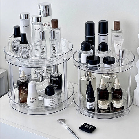 360° Rotatable Desktop Cosmetic Rack Bathroom Shelf Large-capacity Perfume Aromatherapy Skin Care Product Storage Rack Organizer