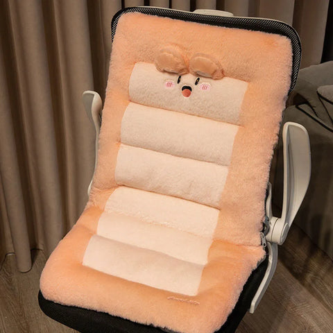 Cartoon Animal Chair Plush Back Cushion Multi-Functional Seat Pad for Lumbar Support Autumn Winter Warm Cushion for Sitting
