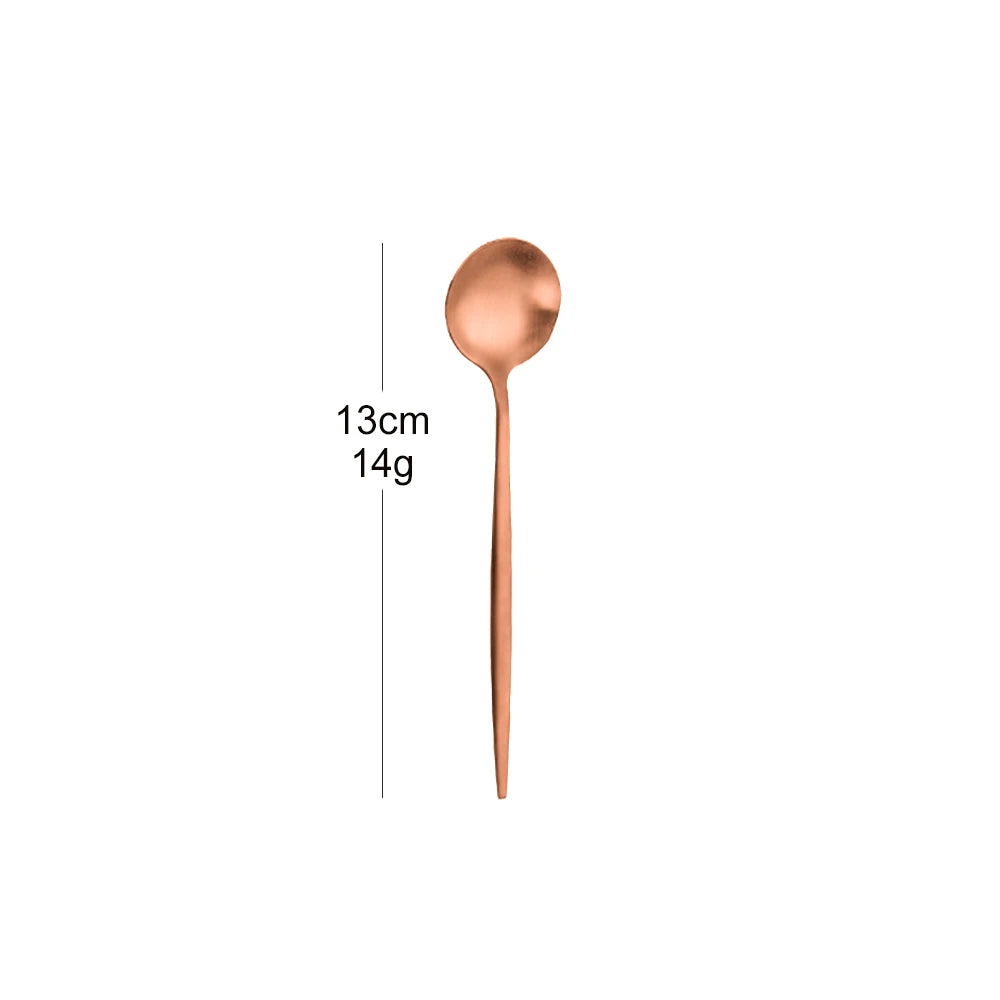 5/6 Pieces Gold Stirring Teaspoons Stainless Steel Mini Coffee Spoon Set Ice Cream Cake Dessert Spoon Mirror Kitchen Utensils