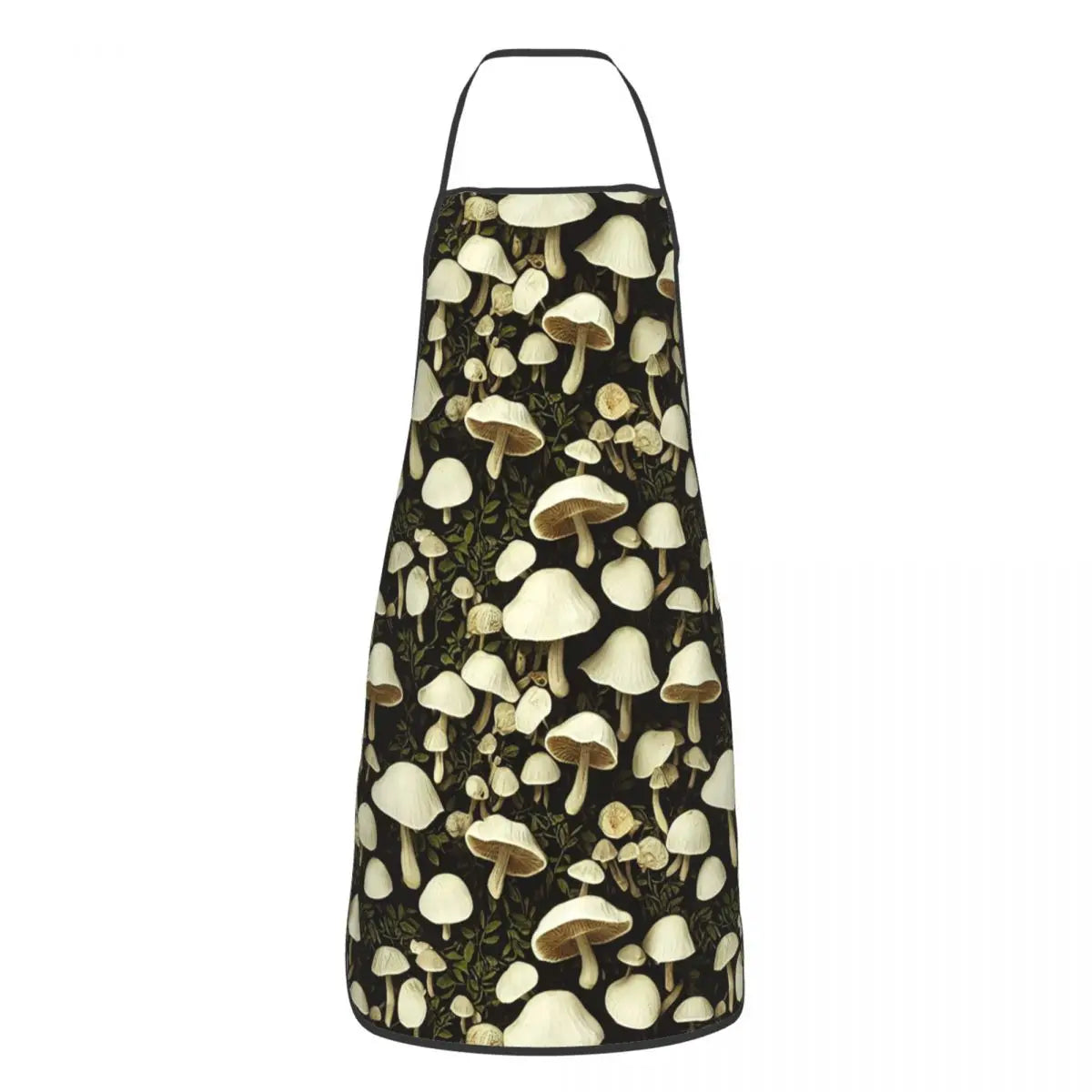 Unisex Vintage Night Mushrooms Apron Adult Women Men Chef Tablier Cuisine for Cooking Kitchen Botanical Forest Garden Painting