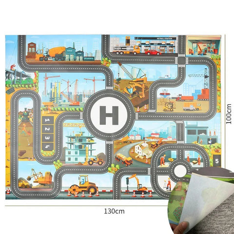 100x130 Kids Playmat Farm Road Portable Map Baby Educational Rugs Toddler Dinosaur Waterproof Play Mat Crawling Non-Toxic Carpet