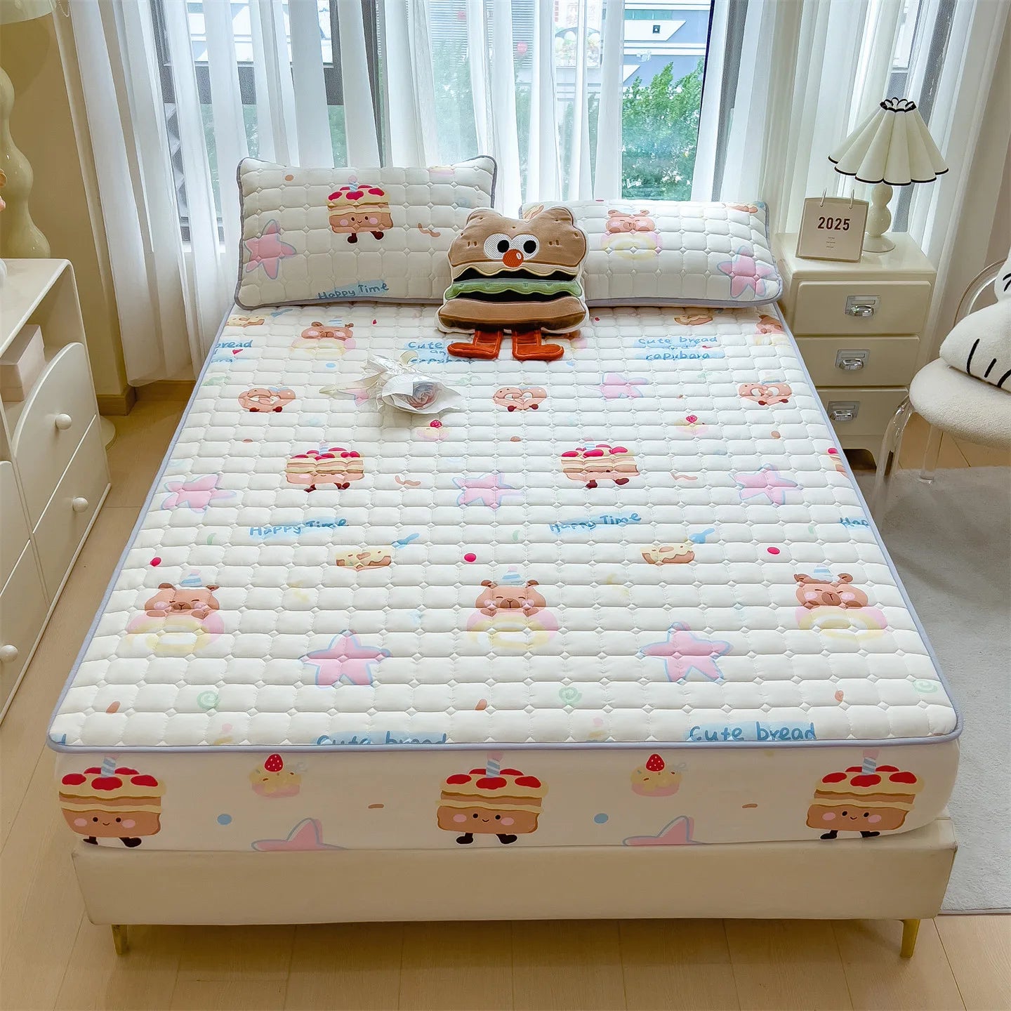 1pc Thicken Bed Cover Printed Bedspread Adulst Kids Room Bed Linen Skin-friendly Mattress Protector 침대커버 (No Pillowcase)