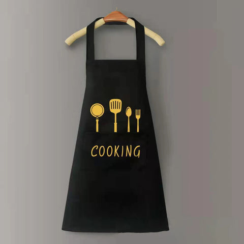 Large Apron with Front Pocket Cooking Cotton for Women Men Waterproof Oil-proof Cooking Apron BBQ Comfortable Kitchen Clothes