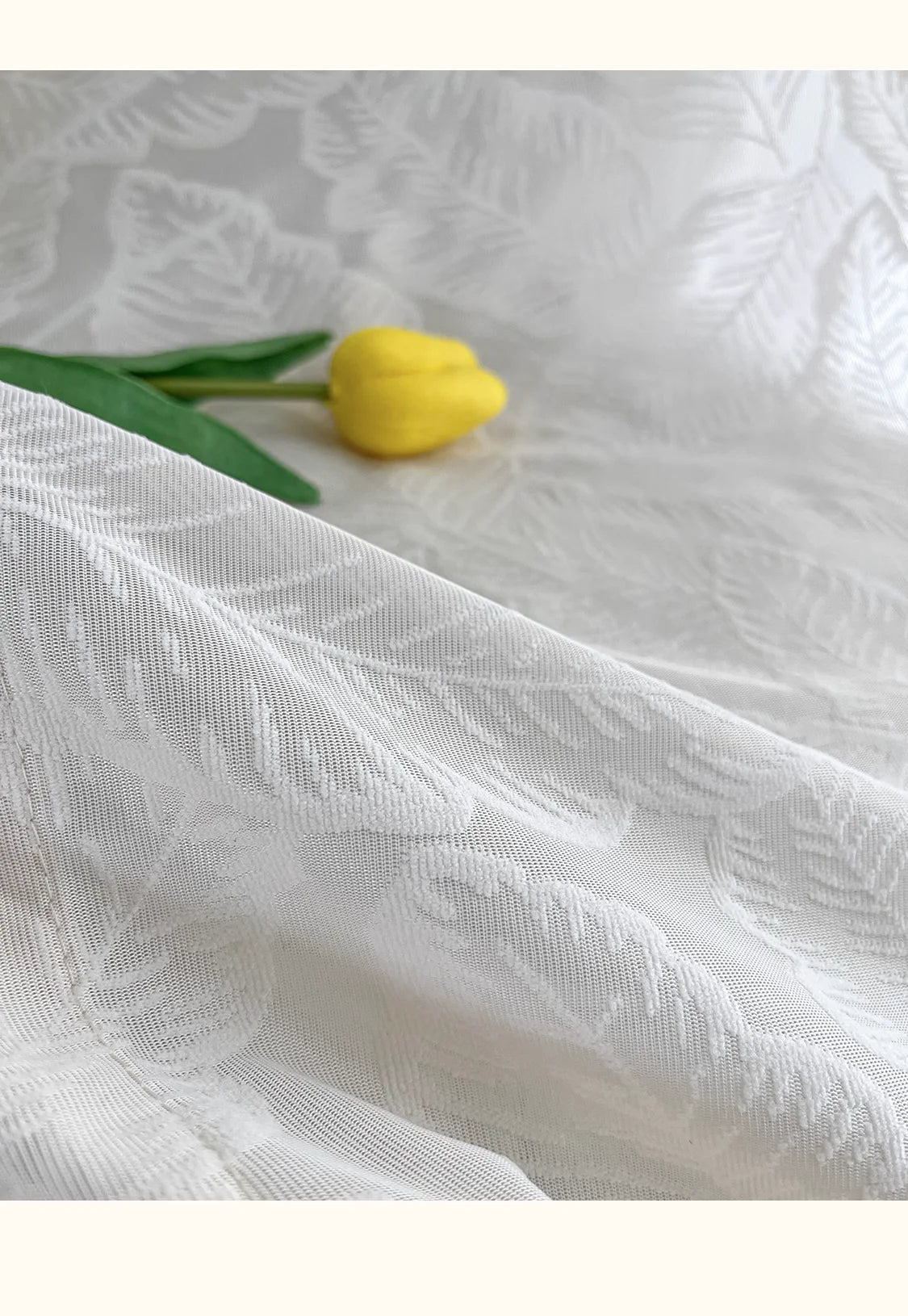 Bohemia white curtain yarn romantic 3D relief curtains for light-proof opaquefor bedroom living room balcony leaf embroidered