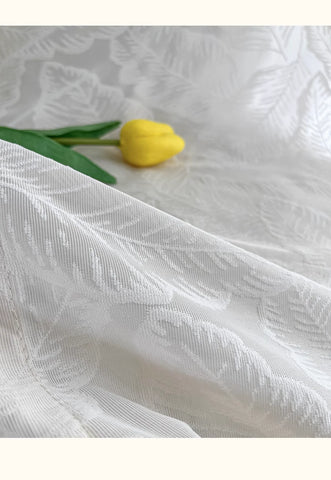 Bohemia white curtain yarn romantic 3D relief curtains for light-proof opaquefor bedroom living room balcony leaf embroidered