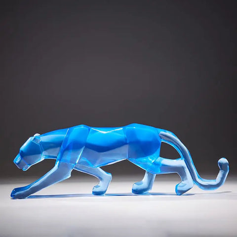 Modern Fortune Transparent Money Leopard Resin Ornaments Office Table Sculpture Crafts Home Livingroom Desk Figurines Decoration